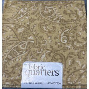 Tan Paisley Fabric Quarters 18" x 21" Cotton For Crafts Sewing Quilting Jo-Ann S